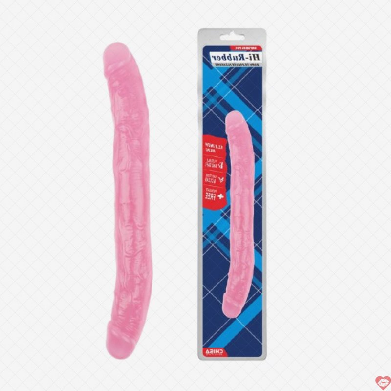 Dương vật giả 2 đầu Chisa Hi-Rubber 12.8 Inch hồng silicon mềm mại an toàn 