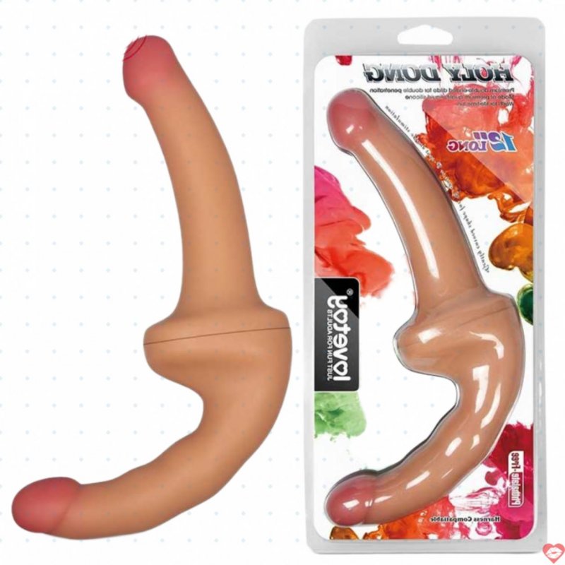 Dương vật giả Lovetoy hai đầu cho LES, silicon mềm mịn rung 