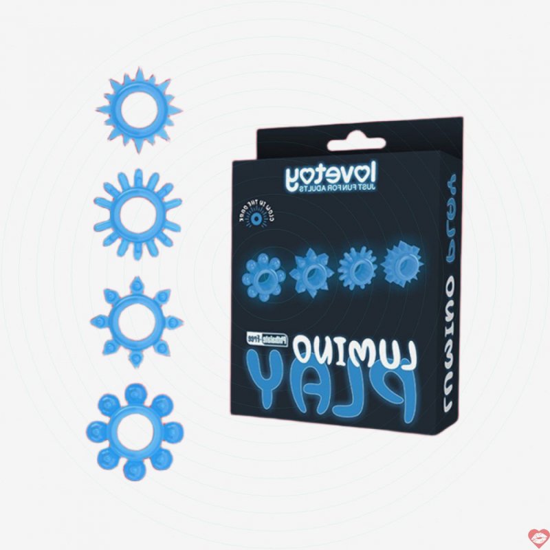 Bộ 04 vòng đeo dương vật Lovetoy Lumino Play dạ quang