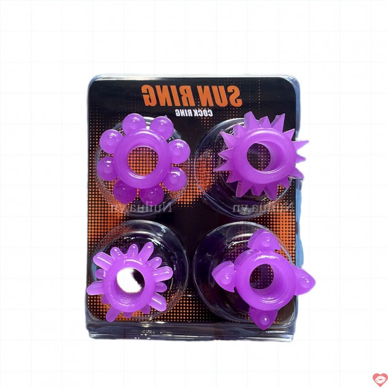 Bộ 4 vòng silicon gai bi siêu mềm Sun Ring