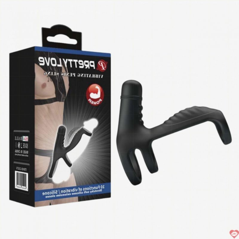 Vòng đeo dương vật Baile Prettylove Penis Sling 210276 V2 rung mạnh mẽ