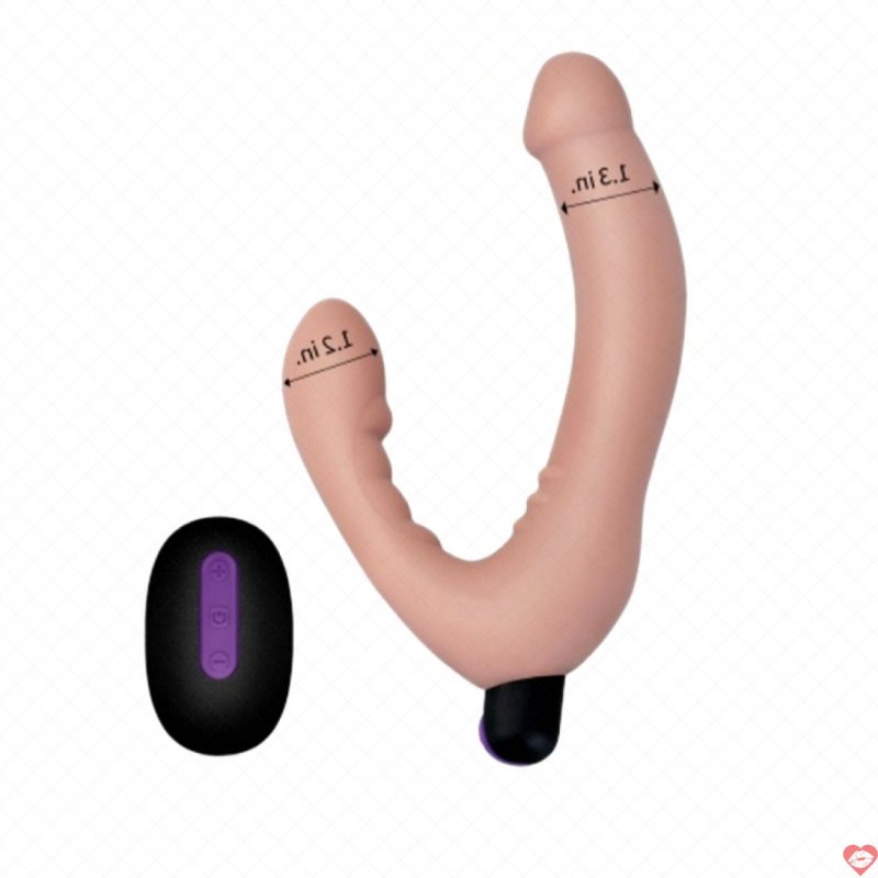Dương vật giả silicone 2 đầu mềm rung điều khiển từ xa tăng khoái cảm 