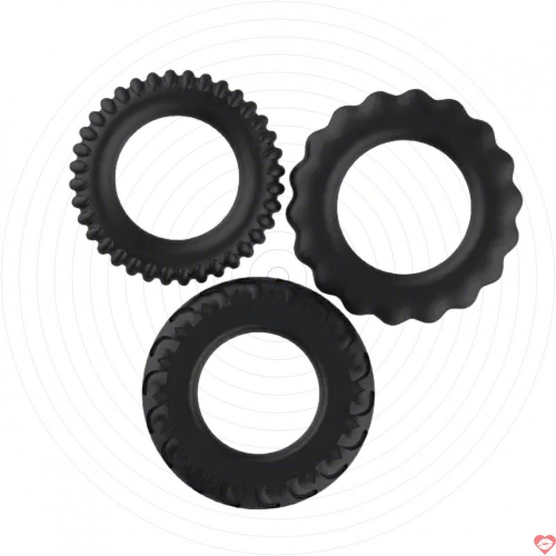 ộ 3 vòng đeo cu cao cấp cho nam BAILE DC60U bằng silicone có gân và răng cưa giúp tăng