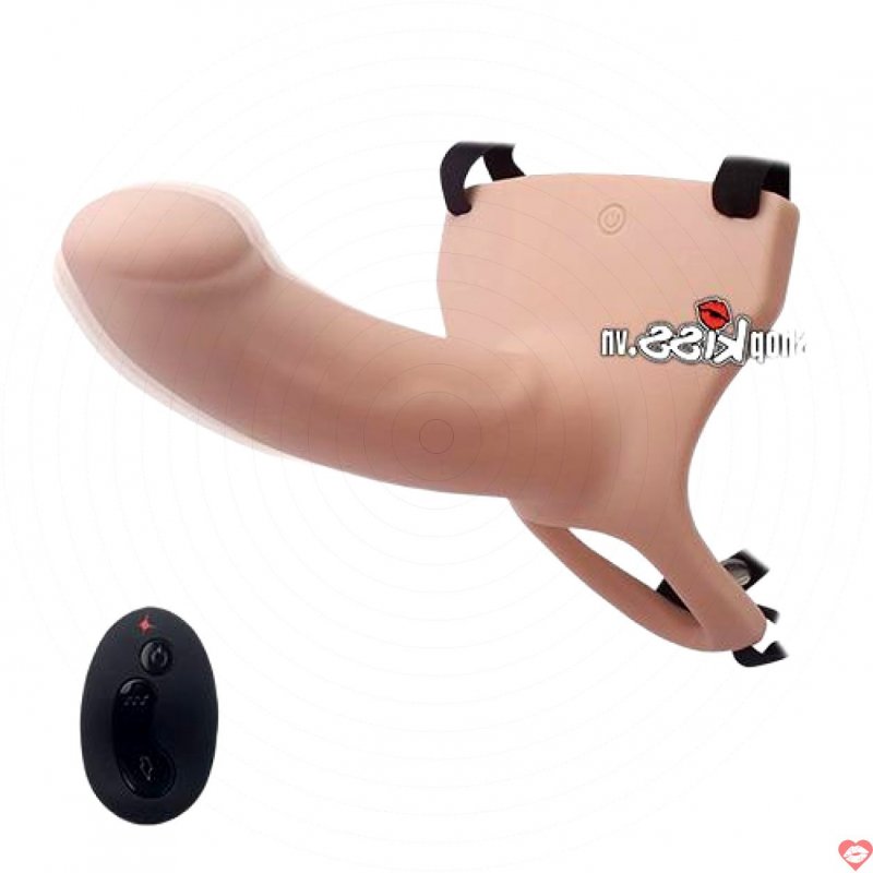 Dương vật giả có rung điều khiển từ xa dây đeo silicone mềm mại 