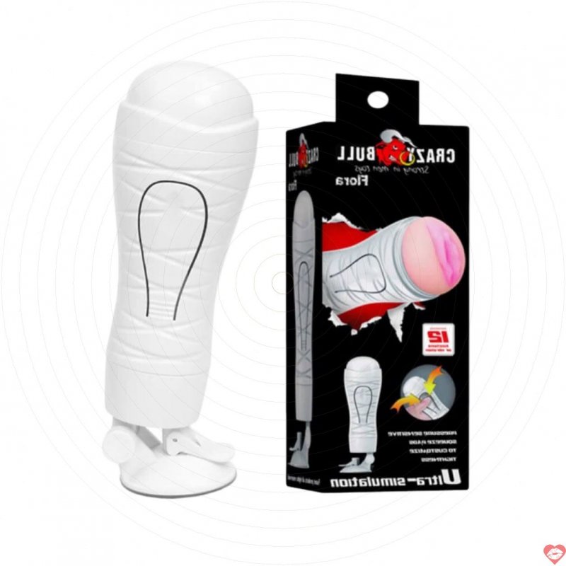 Âm đạo giả Baile Crazy Bull White Flora rung xoay siêu mềm mại 