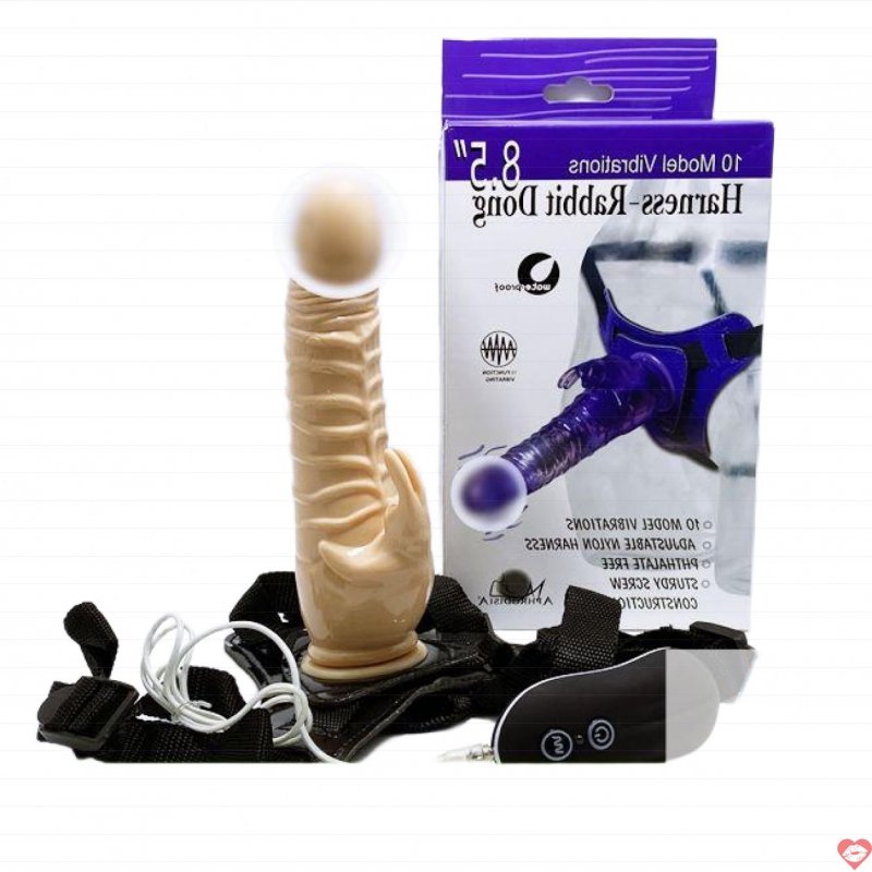 Dương vật dây đeo rung Les Harness Rabbit Dong kích thích cực đỉnh 