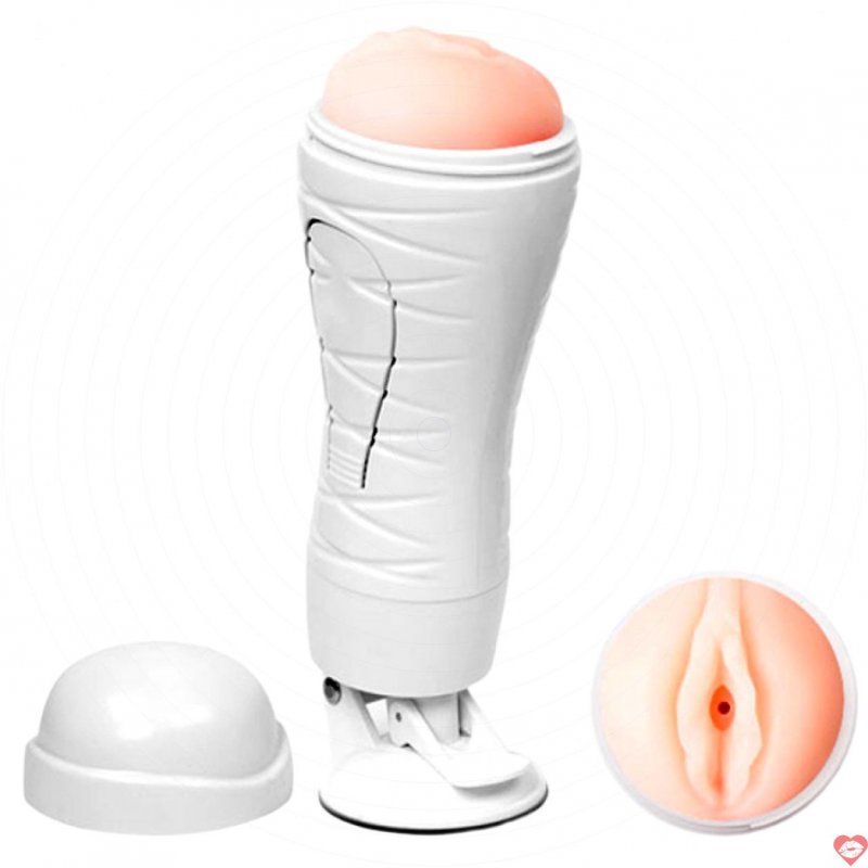 Âm Đạo Giả Nguỵ Trang Đèn Pin 12 Chế Độ Rung Rung Crazy Bull Flora Trắng Baile