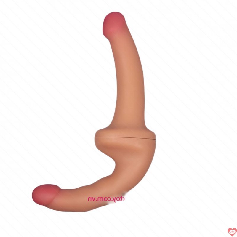 Dương vật hai đầu silicone mềm kích thích nữ LES cân bằng sinh lý 