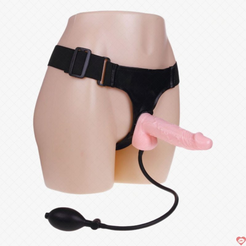 Dương vật dây đeo bơm hơi DC65Y cao cấp, chăm sóc sinh lý nữ 