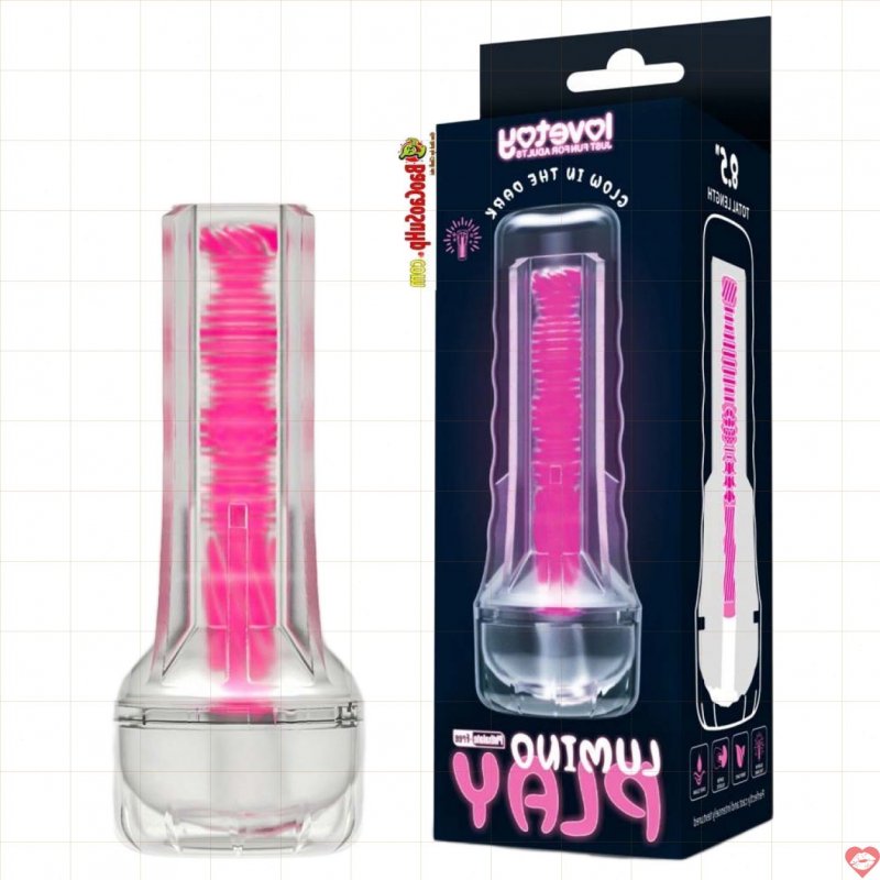 Cốc thủ dâm đèn pin trong suốt Hồng phát sáng Lovetoy USA LV342042