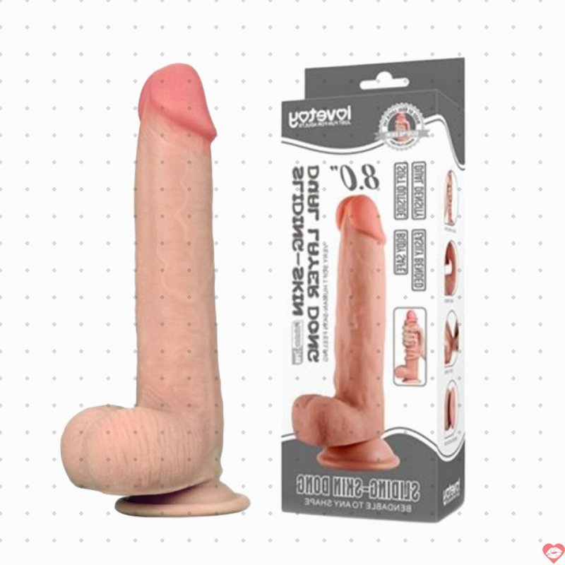 Dương vật giả dính tường Lovetoy mềm mại 8 inch cao cấp 