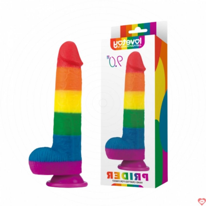 Dương vật giả dính tường Lovetoy Prider 9.0 đa sắc hấp dẫn 