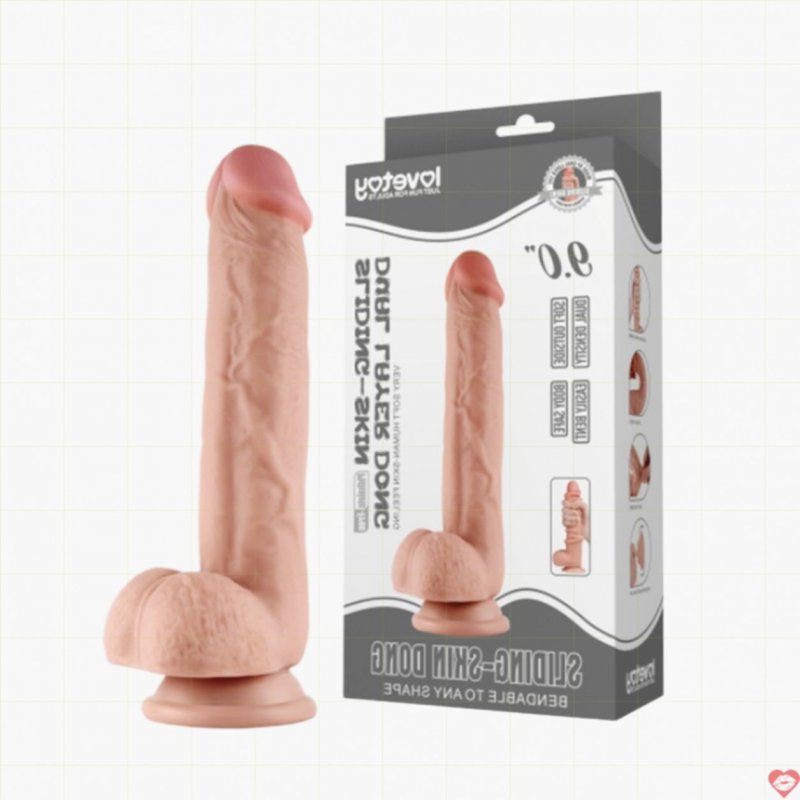 Dương vật giả Lovetoy 9.0 inch dính tường siêu thực, bền bỉ 