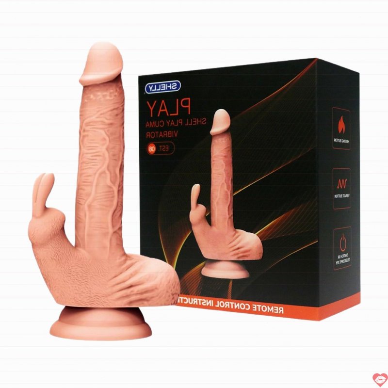 Dương vật giả Shelly Play Cuma đa năng hít tường rung nhiệt siêu mềm mại 