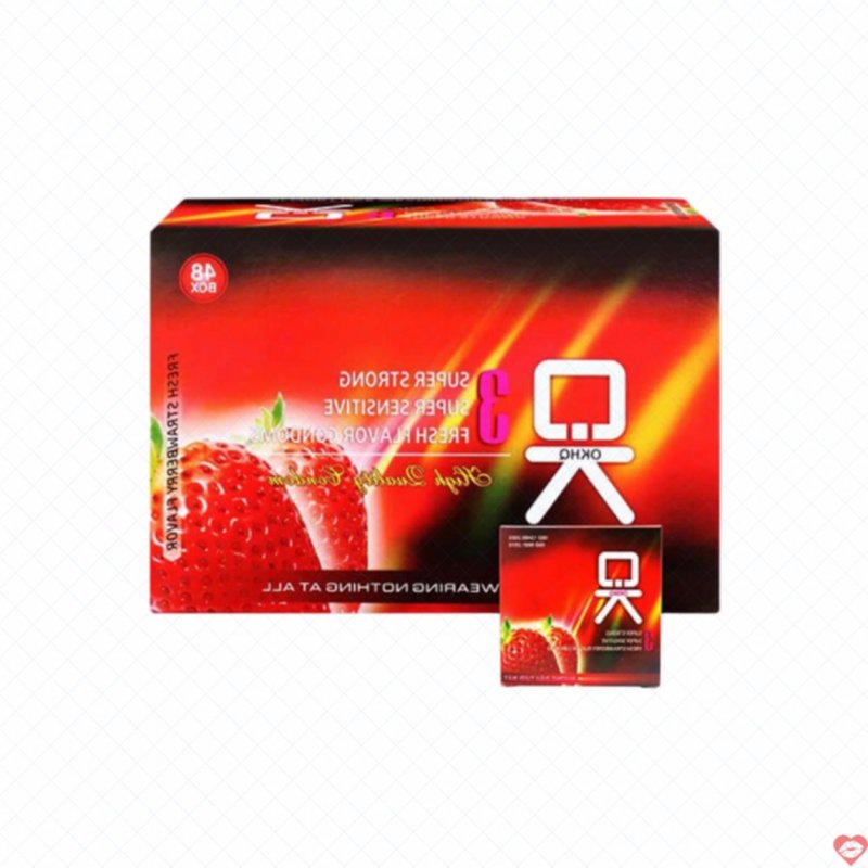 Bao cao su OKHQ hương dâu hộp 144 cái an toàn kích thích tình yêu 