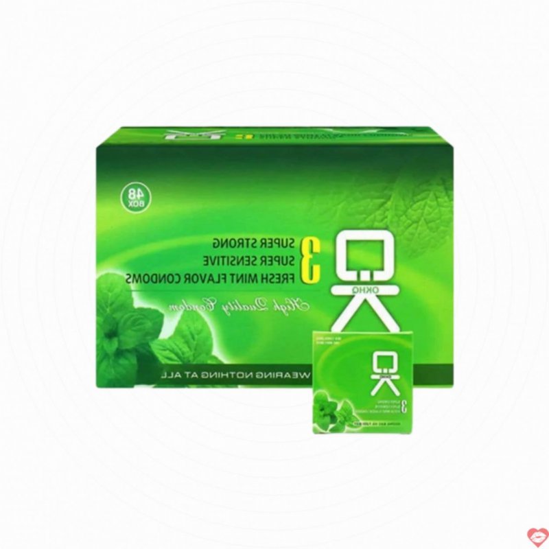 Bao cao su OKHQ bạc hà hộp 144 cái hương dịu nhẹ tăng khoái cảm 