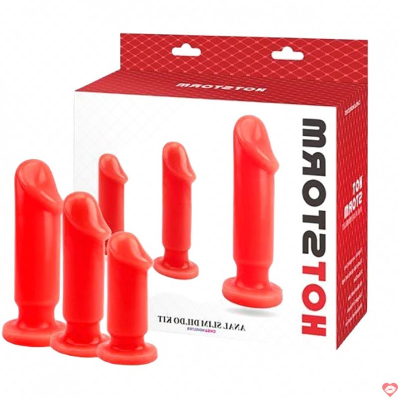 Bộ 3 dương vật silicone nhỏ gắn tường massage hậu môn Hot Storm chính hãng 