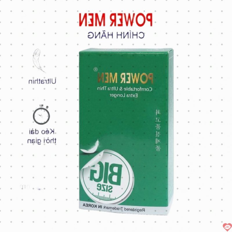 Power Men bao cao su size lớn siêu mỏng kéo dài thời gian 12 cái 