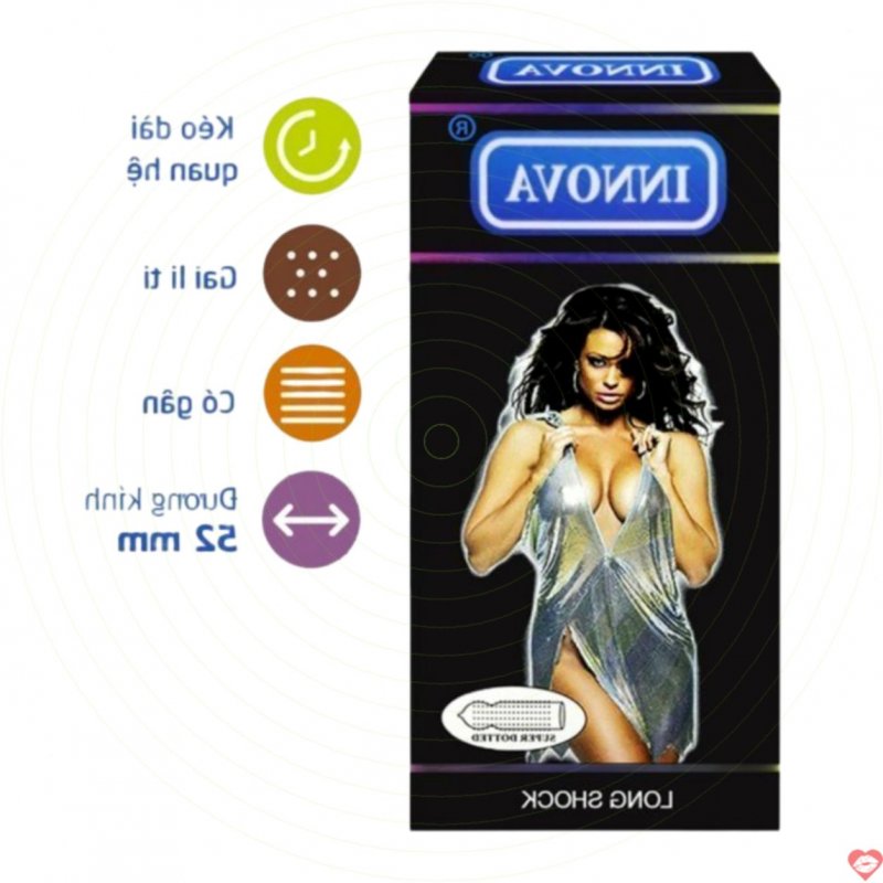 Bao Cao Su Innova Đen 12s Cao Su Siêu Mỏng Gân Gai Kéo Dài 