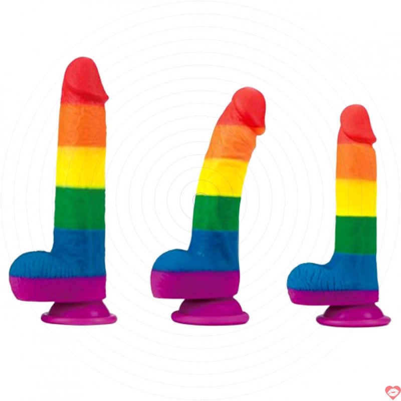 Dương vật giả silicon Lovetoy Prider đa sắc 7.5 8 9 inch kích thích Gay Les 
