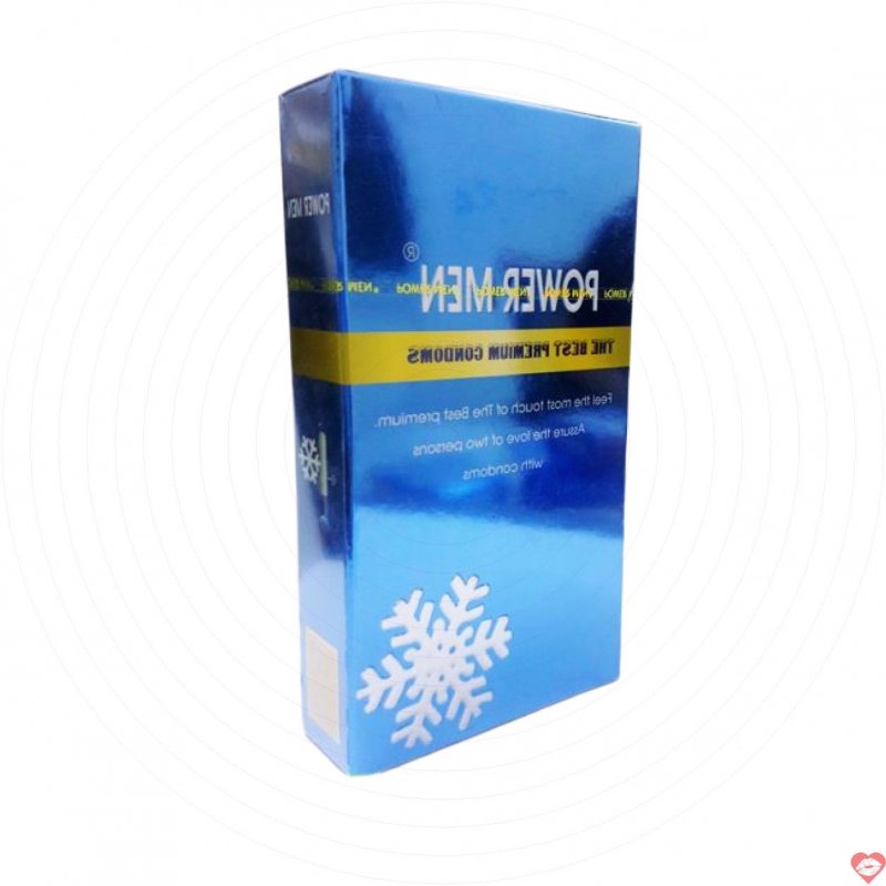 Bao cao su siêu mỏng Power Men bạc hà mát lạnh cảm giác chân thật 0.03mm 