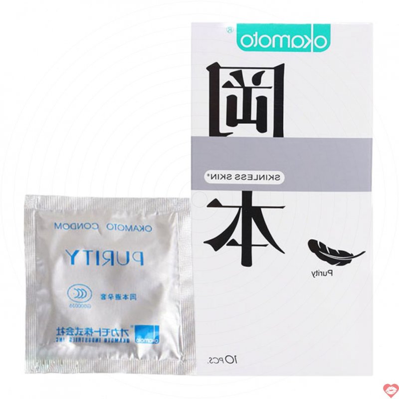 Bao cao su Okamoto Skinless Purity siêu mỏng an toàn hộp 10 cái 