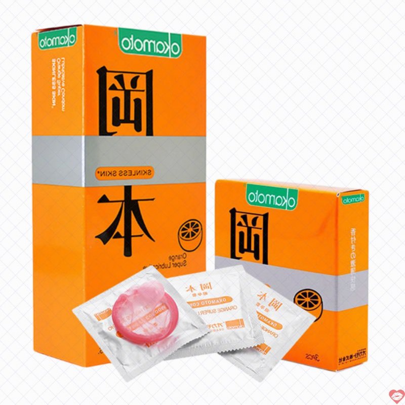 Bao cao su Okamoto Orange hương cam tươi hộp 10 chiếc siêu mượt an toàn 