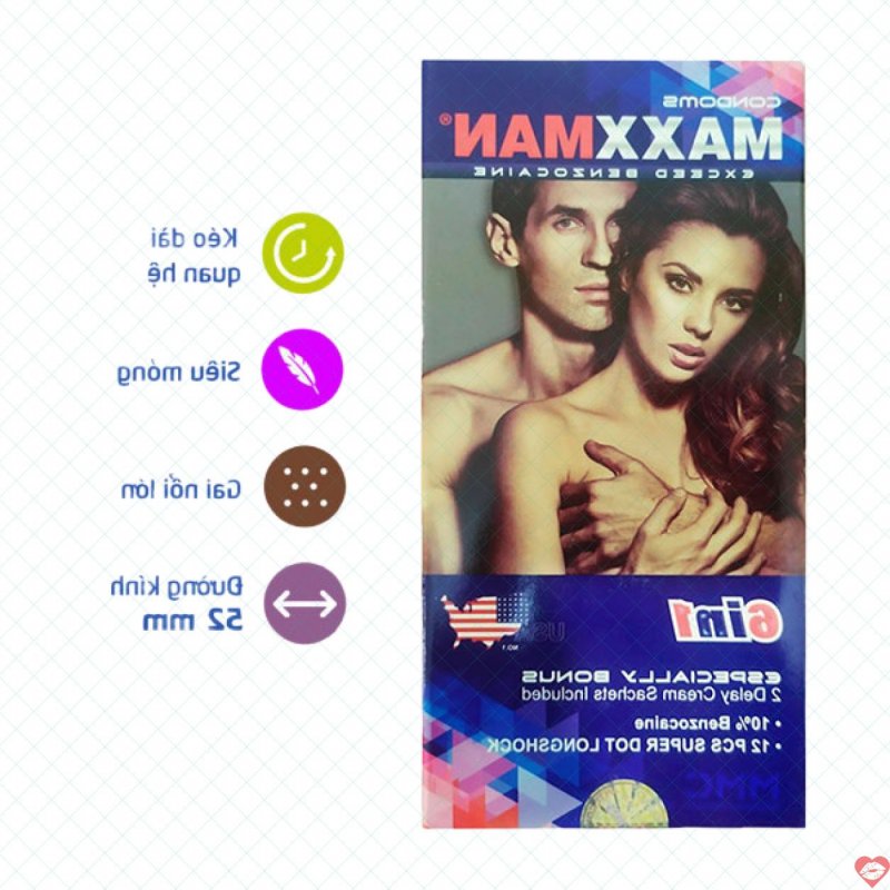 Bao cao su Maxxman 6in1 siêu mỏng kéo dài cực đỉnh hộp 12 