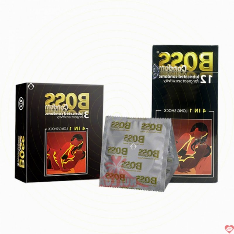 Bao cao su Boss 4 in 1 gân gai kéo dài thời gian chống xuất tinh sớm 
