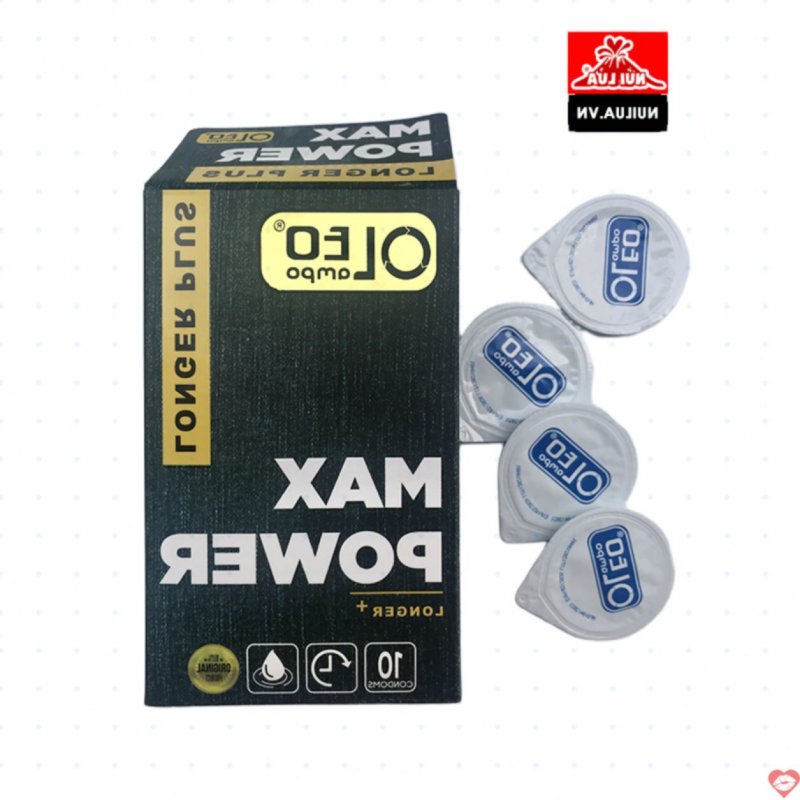 Bao cao su Oleo Lampo Max Power hộp 10 siêu kích thích, hạt gai 