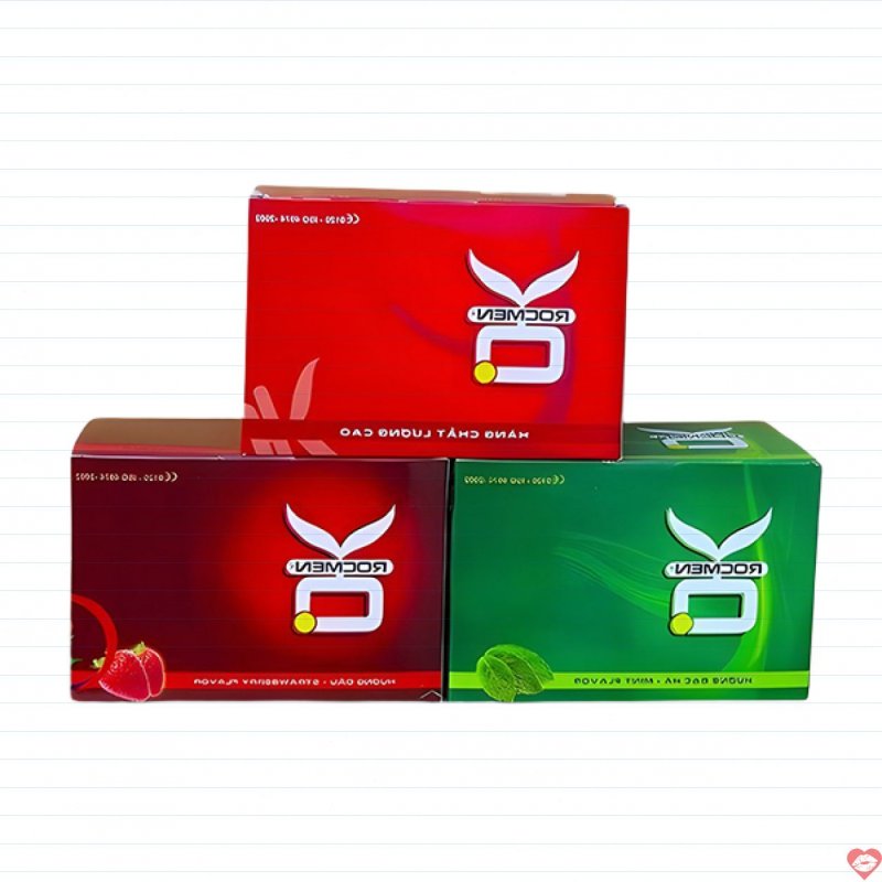 Bao cao su Rocmen OK mỏng trơn hộp 144 cái an toàn chất lượng 