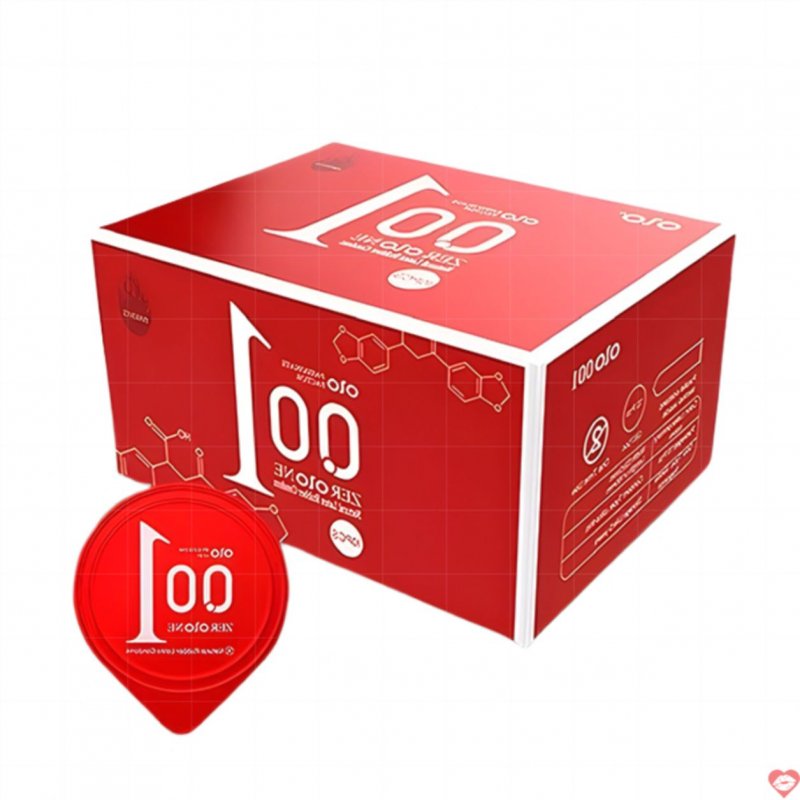 Bao cao su Olo đỏ siêu mỏng 0.01 gel nóng ấm tăng khoái cảm 