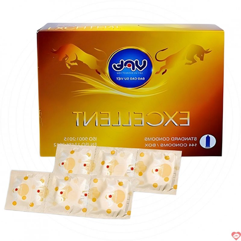 Bao cao su VRT Excellent mỏng trơn hộp 144 cái giá tốt 