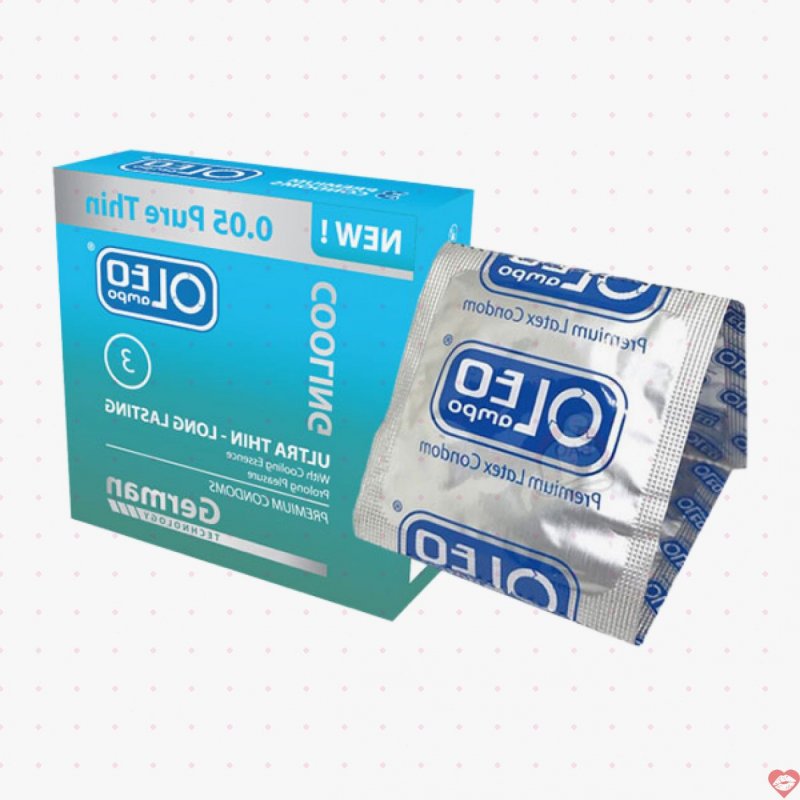 Bao cao su Oleo Lampo Cooling siêu mỏng hương bạc hà chống xuất tinh sớm 