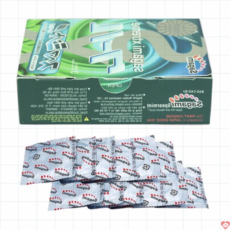 Bao cao su Sagami Xtreme Bạc Hà Hộp 10 Hương the mát Sảng khoái 