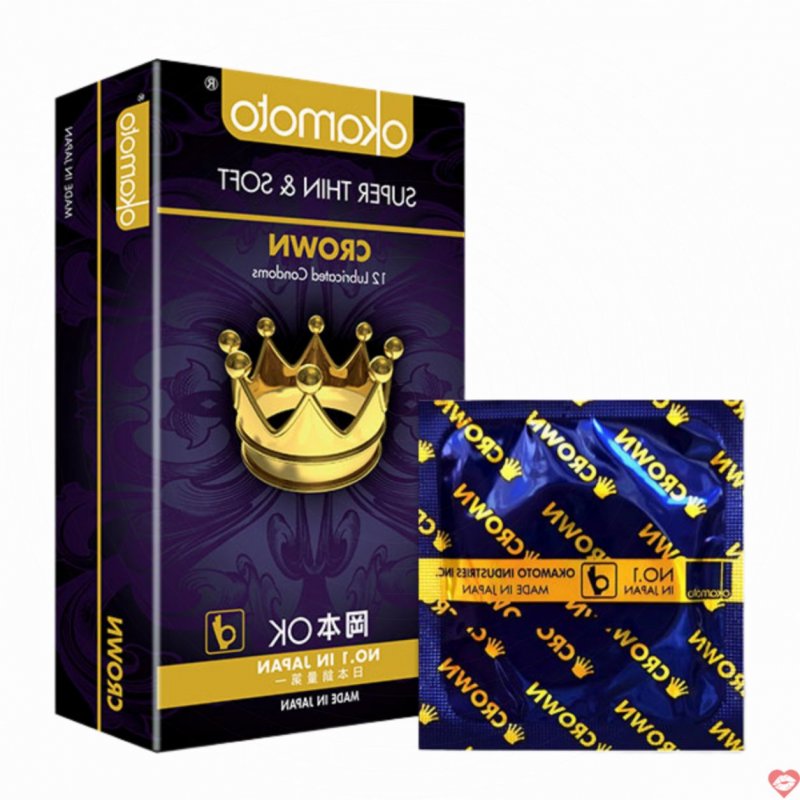 Bao cao su Okamoto Crown 10 cái gel bôi trơn mềm mịn an toàn 