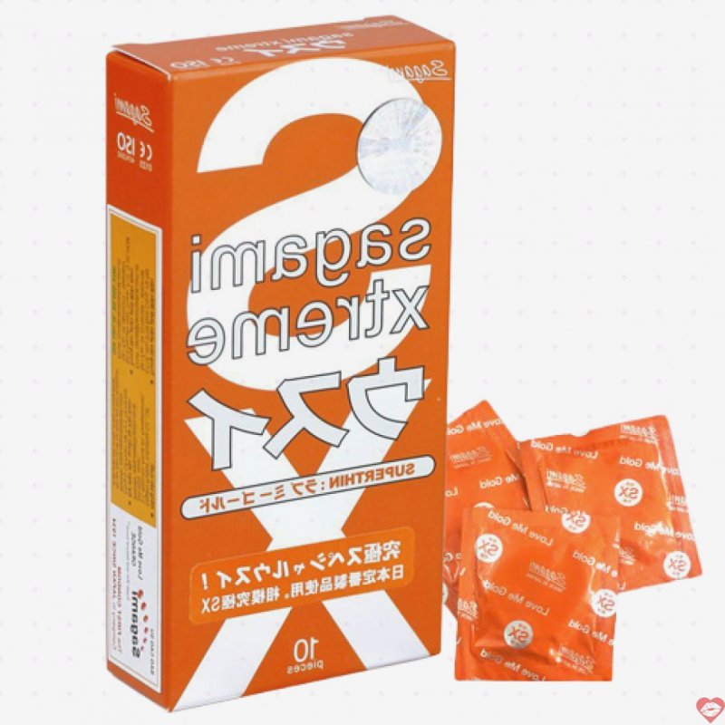 Bao Cao Su Sagami Xtreme Love Me Orange Siêu Mỏng Đeo Êm Kích Thích Cao 