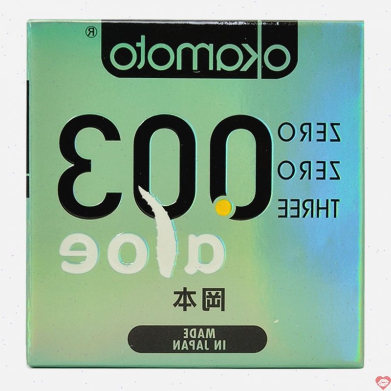 Bao Cao Su Okamoto 0.03 Aloe Tinh Chất Lô Hội Hộp 3 Cái