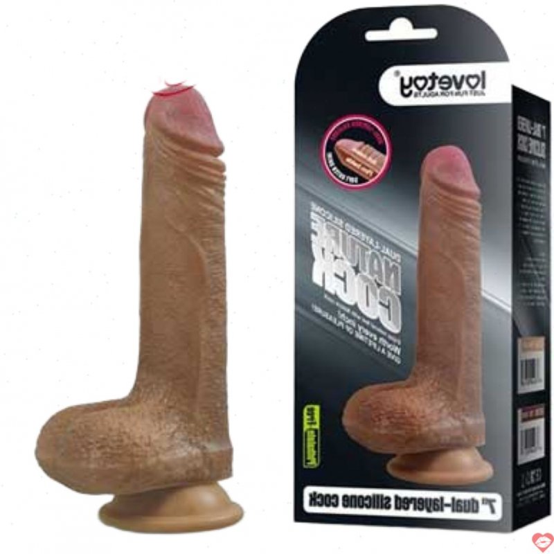 Dương vật giả da nâu Lovetoy Nature Cock 7 inch kích thích mạnh 