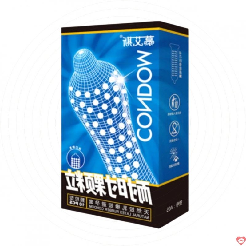 Bao cao su Muaisi Xanh Dương Hộp 10 Cái Gai Li Ti Gel Bôi Trơn Tăng Khoái Cảm 