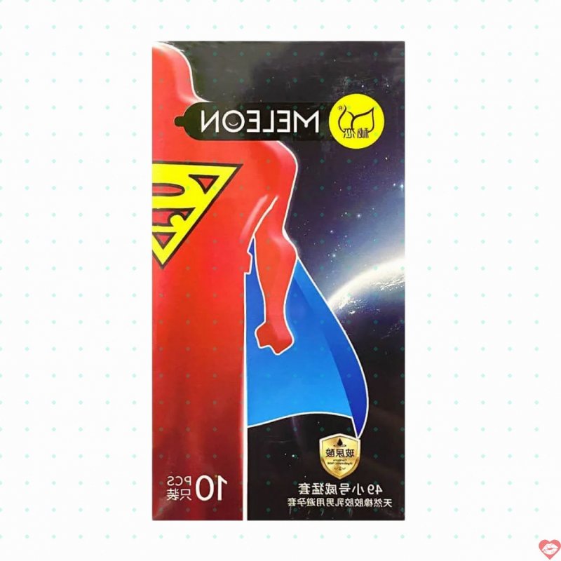 Bao cao su Meleon Supermen 49mm gel HA mượt mà hộp 10 cái 