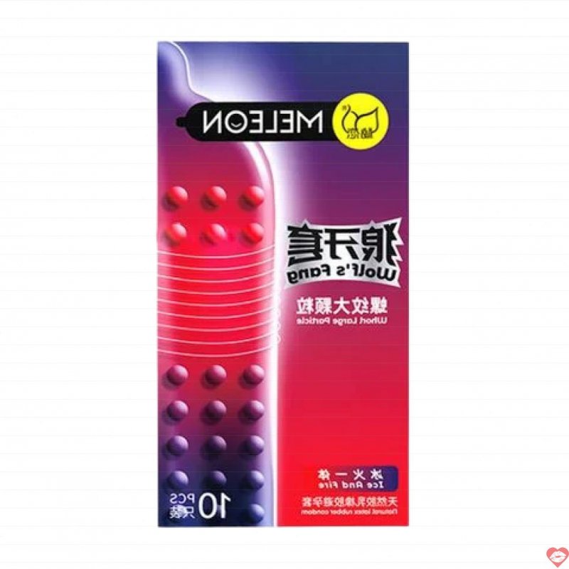 Bao cao su Meleon Wolfs Fang hạt nổi siêu kích thích, hộp 10 cái 