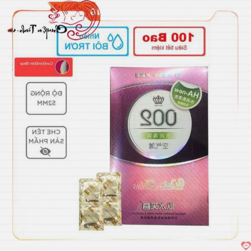 Bao cao su HA 002 Water Lotus siêu mỏng gel bôi trơn thơm 