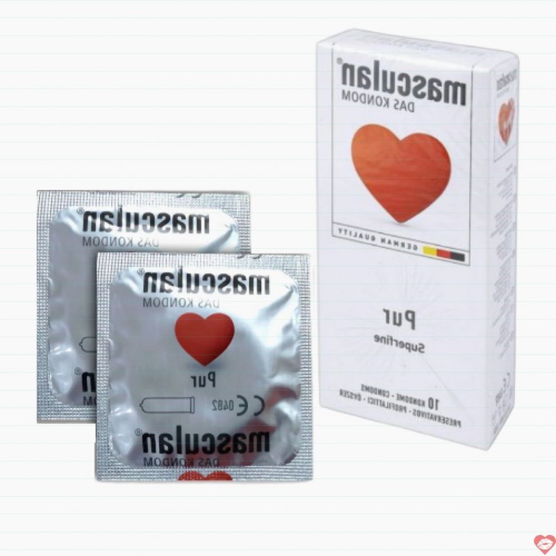 Bao cao su Masculan Pur siêu mỏng gel bôi trơn kích thích an toàn Đức 