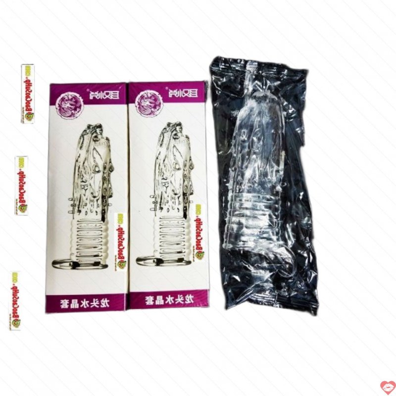 Bao cao su đầu rồng gân gai quai đeo silicon an toàn kích thích 