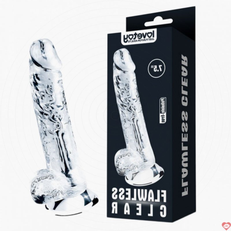 Dương Vật Giả Silicon Trong Suốt 7.5 Inch Lovetoy Mềm Mại Sang Trọng 