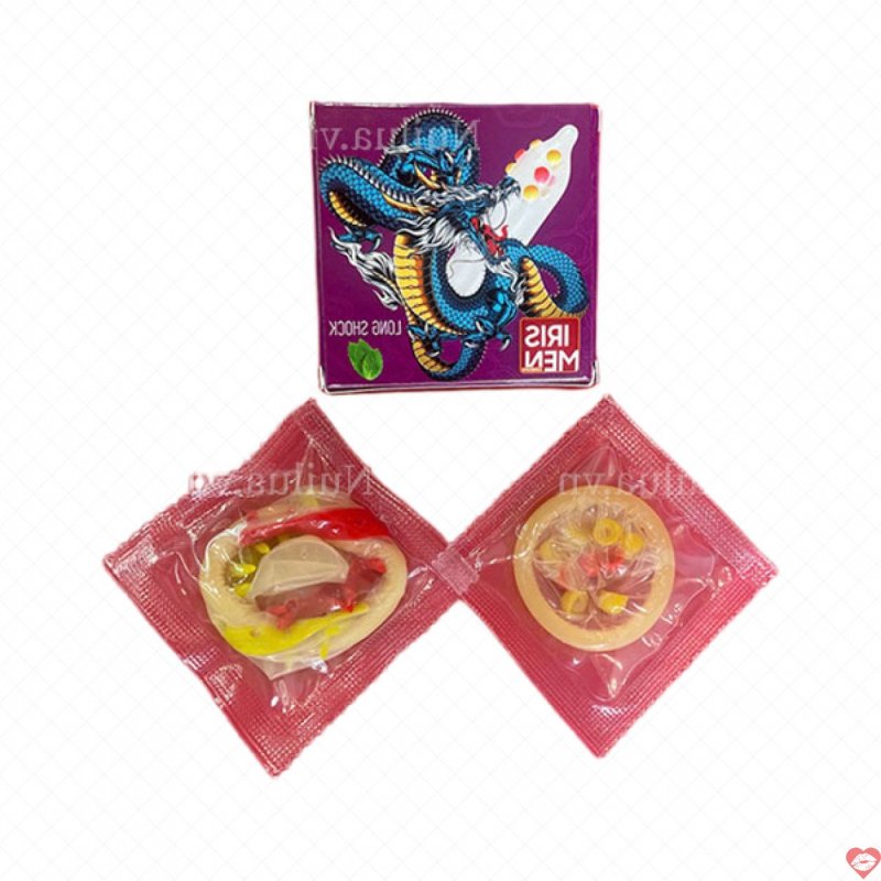 Bao cao su Iris Men bi gai, chất lượng, an toàn, hộp 2c 