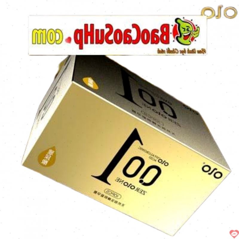 Bao cao su Olo 001 Gold siêu mỏng 0.01 gân gai kéo dài cao cấp 