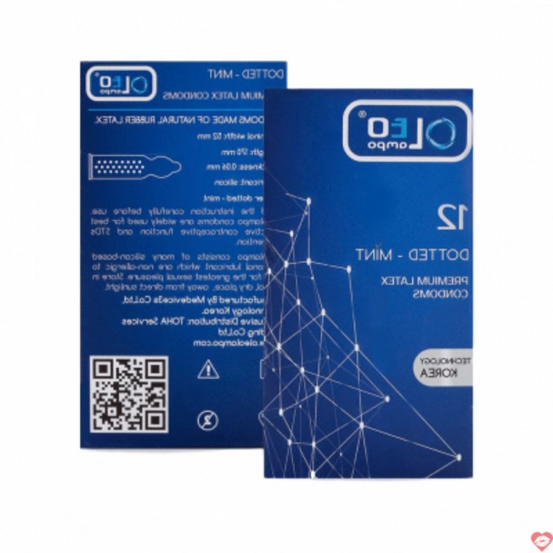Bao cao su Oleo Dotted bạc hà mát lạnh hộp 12 cái siêu kích thích 