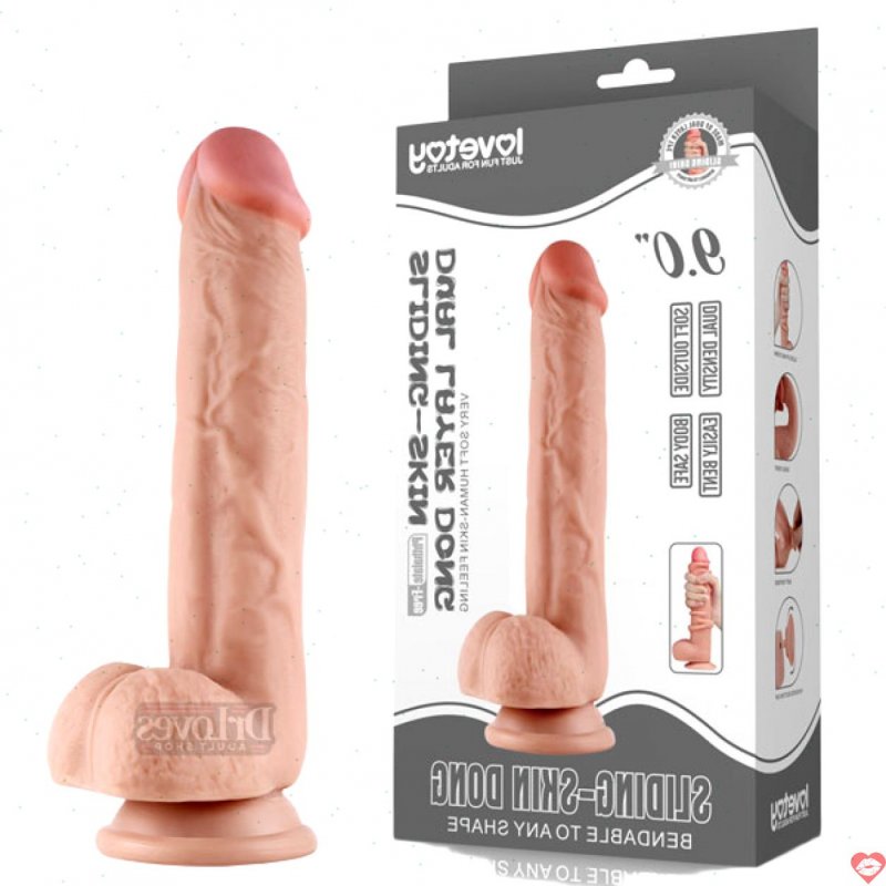 Dương vật giả Lovetoy 9 inch 2 lớp da silicon mềm mại chuẩn Mỹ 